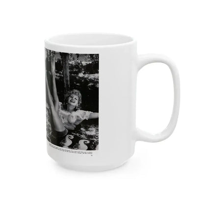 Greta Thyssen #128 - 2 Pages 4 B&W Photos from Modern Man Mag. April '57 (Vintage Female Icon) White Coffee Mug - Go Mug Yourself