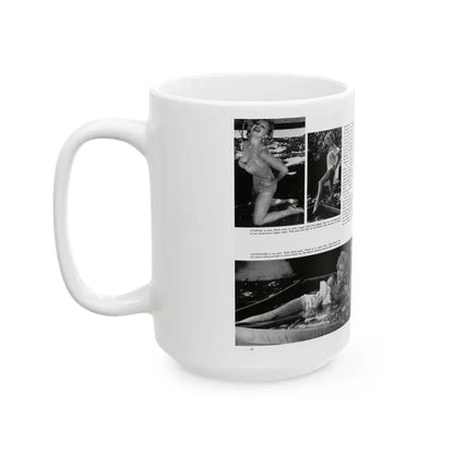 Greta Thyssen #128 - 2 Pages 4 B&W Photos from Modern Man Mag. April '57 (Vintage Female Icon) White Coffee Mug - Go Mug Yourself