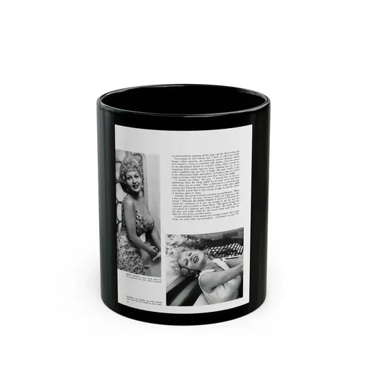 Greta Thyssen #129 - 1 Pages 2 B&W Photos from Modern Man Mag. April '57 (Vintage Female Icon) Black Coffee Mug 11oz - Go Mug Yourself