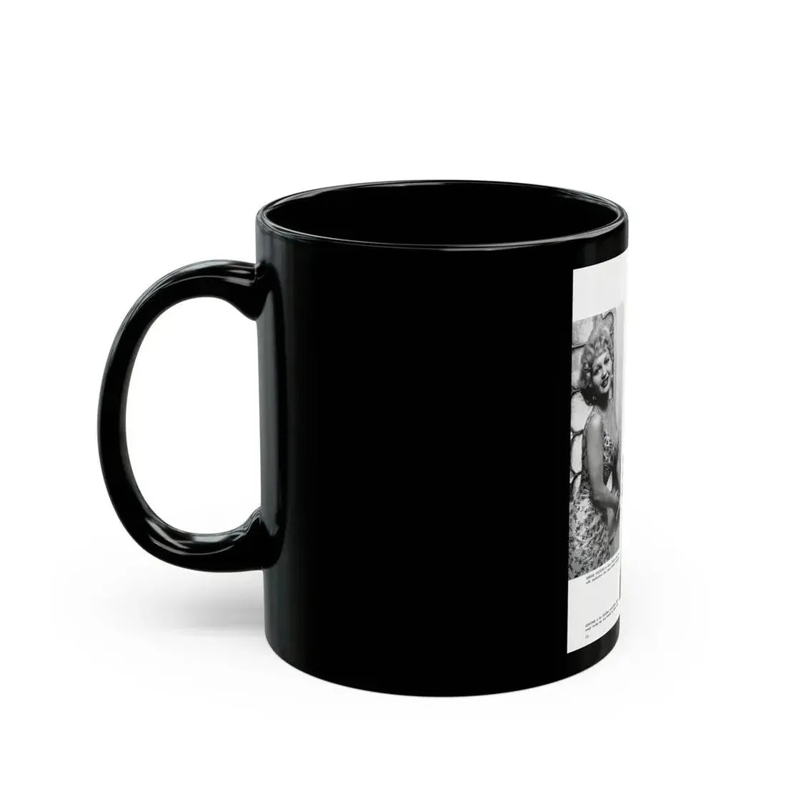 Greta Thyssen #129 - 1 Pages 2 B&W Photos from Modern Man Mag. April '57 (Vintage Female Icon) Black Coffee Mug - Go Mug Yourself