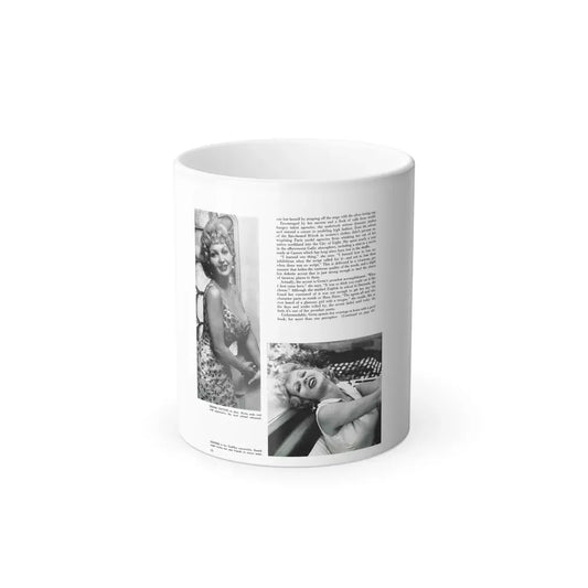 Greta Thyssen #129 - 1 Pages 2 B&W Photos from Modern Man Mag. April '57 (Vintage Female Icon) Color Changing Mug 11oz 11oz - Go Mug Yourself