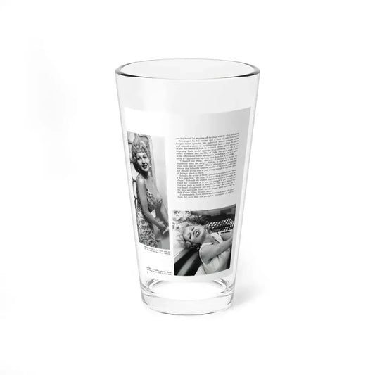 Greta Thyssen #129 - 1 Pages 2 B&W Photos from Modern Man Mag. April '57 (Vintage Female Icon) Pint Glass 16oz 16oz - Go Mug Yourself