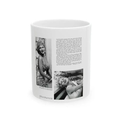 Greta Thyssen #129 - 1 Pages 2 B&W Photos from Modern Man Mag. April '57 (Vintage Female Icon) White Coffee Mug 11oz - Go Mug Yourself