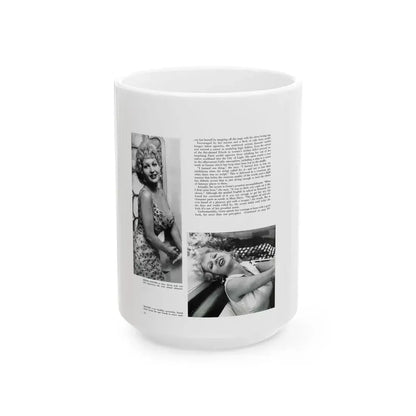 Greta Thyssen #129 - 1 Pages 2 B&W Photos from Modern Man Mag. April '57 (Vintage Female Icon) White Coffee Mug 15oz - Go Mug Yourself