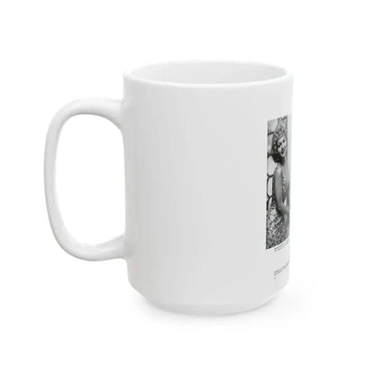 Greta Thyssen #129 - 1 Pages 2 B&W Photos from Modern Man Mag. April '57 (Vintage Female Icon) White Coffee Mug - Go Mug Yourself