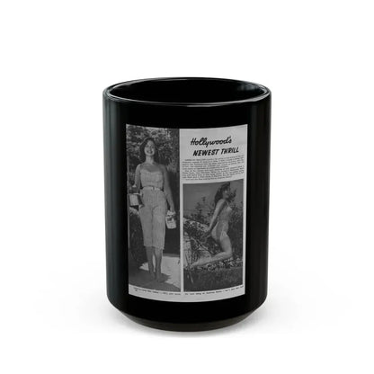 Greta Thyssen #13 - American Beauties Mag. '53 - 2 B&W Photos (Vintage Female Icon) Black Coffee Mug 15oz - Go Mug Yourself