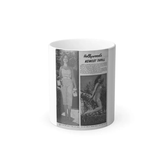 Greta Thyssen #13 - American Beauties Mag. '53 - 2 B&W Photos (Vintage Female Icon) Color Changing Mug 11oz 11oz - Go Mug Yourself
