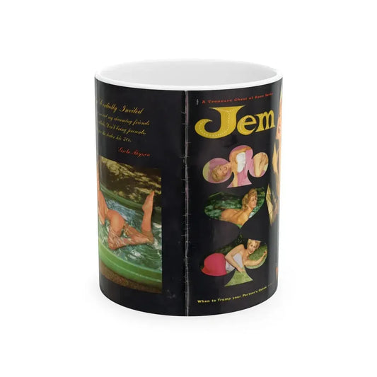 Greta Thyssen #130 - Greta on Front & Back Cover in Color & spread from Jem Mag. May '57 (Vintage Female Icon) White Coffee Mug 11oz - Go Mug Yourself