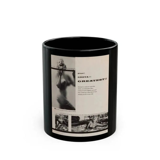 Greta Thyssen #131 - 1 Page 3 B&W Photos (Vintage Female Icon) Black Coffee Mug 11oz - Go Mug Yourself