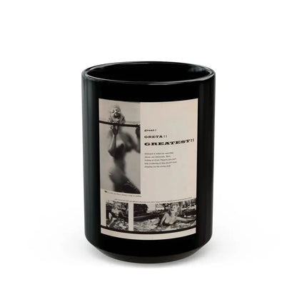 Greta Thyssen #131 - 1 Page 3 B&W Photos (Vintage Female Icon) Black Coffee Mug 15oz - Go Mug Yourself