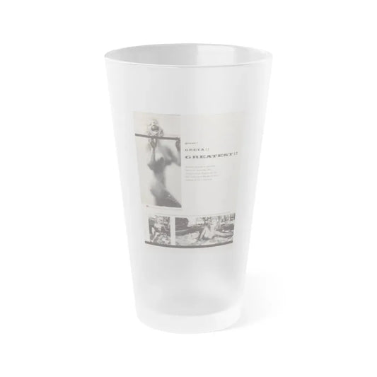 Greta Thyssen #131 - 1 Page 3 B&W Photos (Vintage Female Icon) Frosted Pint Glass 16oz 16oz Frosted - Go Mug Yourself