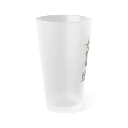 Greta Thyssen #131 - 1 Page 3 B&W Photos (Vintage Female Icon) Frosted Pint Glass 16oz - Go Mug Yourself