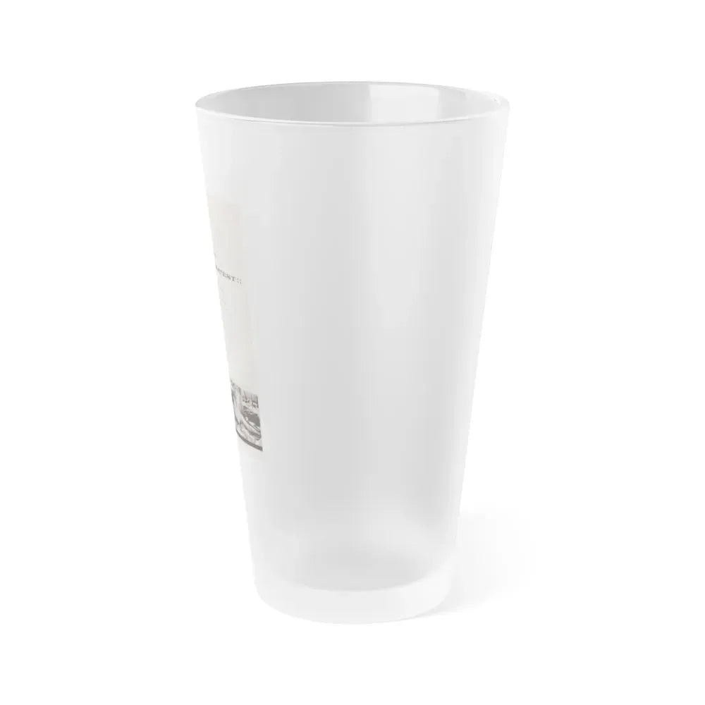 Greta Thyssen #131 - 1 Page 3 B&W Photos (Vintage Female Icon) Frosted Pint Glass 16oz - Go Mug Yourself