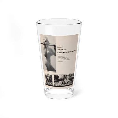 Greta Thyssen #131 - 1 Page 3 B&W Photos (Vintage Female Icon) Pint Glass 16oz-16oz-Go Mug Yourself