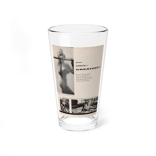 Greta Thyssen #131 - 1 Page 3 B&W Photos (Vintage Female Icon) Pint Glass 16oz-16oz-Go Mug Yourself