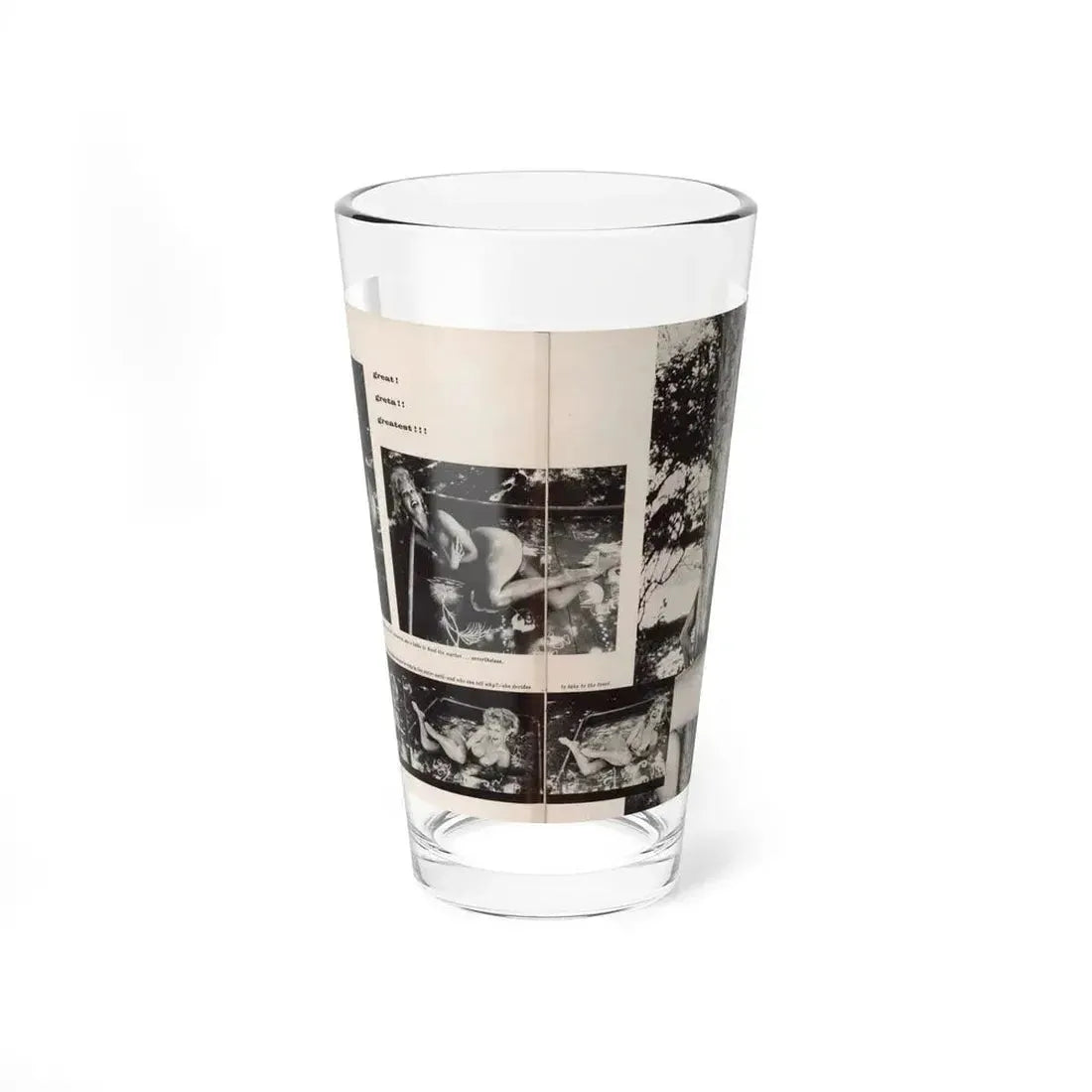 Greta Thyssen #132 - 2 Page 6 B&W Photos from Jem Mag. May '57 (Vintage Female Icon) Pint Glass 16oz 16oz - Go Mug Yourself