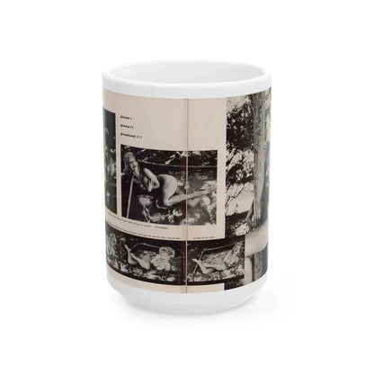 Greta Thyssen #132 - 2 Page 6 B&W Photos from Jem Mag. May '57 (Vintage Female Icon) White Coffee Mug 15oz - Go Mug Yourself