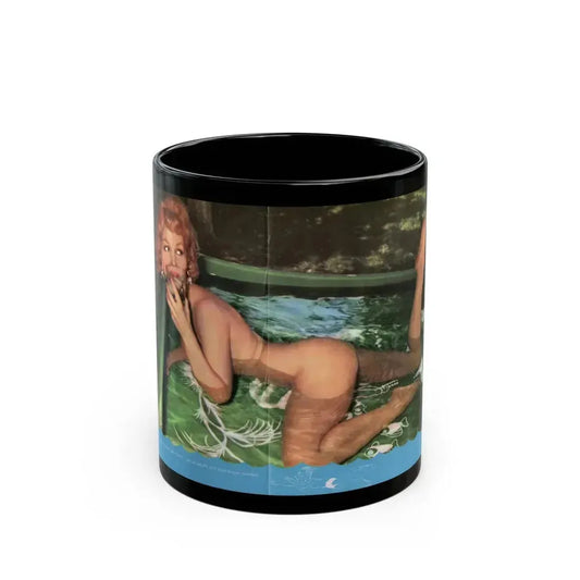 Greta Thyssen #133 - 1 Color Centerfold from Jem Mag. May '57 (Vintage Female Icon) Black Coffee Mug 11oz - Go Mug Yourself