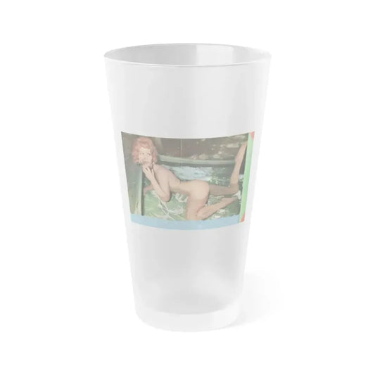 Greta Thyssen #133 - 1 Color Centerfold from Jem Mag. May '57 (Vintage Female Icon) Frosted Pint Glass 16oz 16oz Frosted - Go Mug Yourself