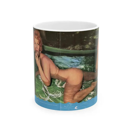Greta Thyssen #133 - 1 Color Centerfold from Jem Mag. May '57 (Vintage Female Icon) White Coffee Mug 11oz - Go Mug Yourself