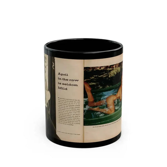 Greta Thyssen #135 - 2 Pages 1 B&W Photo & 1 Color Photo from Fury Mag. June '57 (Vintage Female Icon) Black Coffee Mug 11oz - Go Mug Yourself