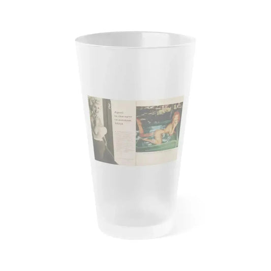 Greta Thyssen #135 - 2 Pages 1 B&W Photo & 1 Color Photo from Fury Mag. June '57 (Vintage Female Icon) Frosted Pint Glass 16oz 16oz Frosted - Go Mug Yourself
