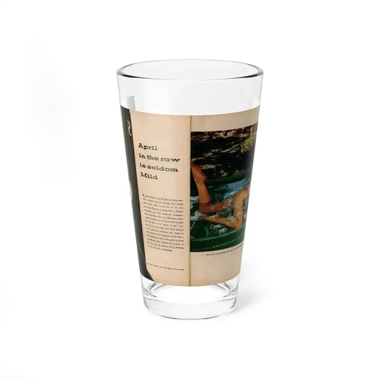 Greta Thyssen #135 - 2 Pages 1 B&W Photo & 1 Color Photo from Fury Mag. June '57 (Vintage Female Icon) Pint Glass 16oz 16oz - Go Mug Yourself