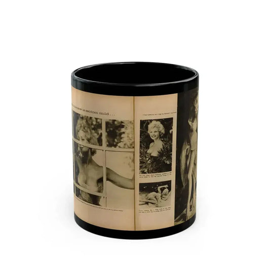 Greta Thyssen #136 - 2 Pages 4 B&W Photos & Captions from Fury Mag. June '57 (Vintage Female Icon) Black Coffee Mug 11oz - Go Mug Yourself