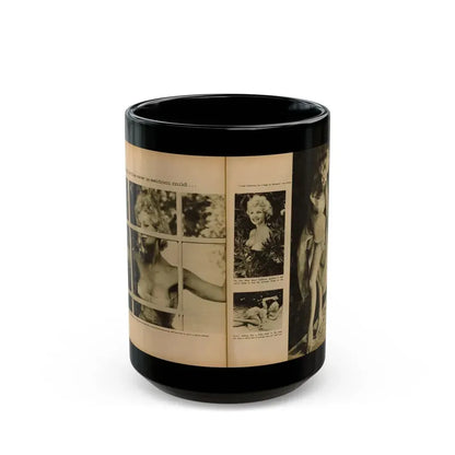 Greta Thyssen #136 - 2 Pages 4 B&W Photos & Captions from Fury Mag. June '57 (Vintage Female Icon) Black Coffee Mug 15oz - Go Mug Yourself