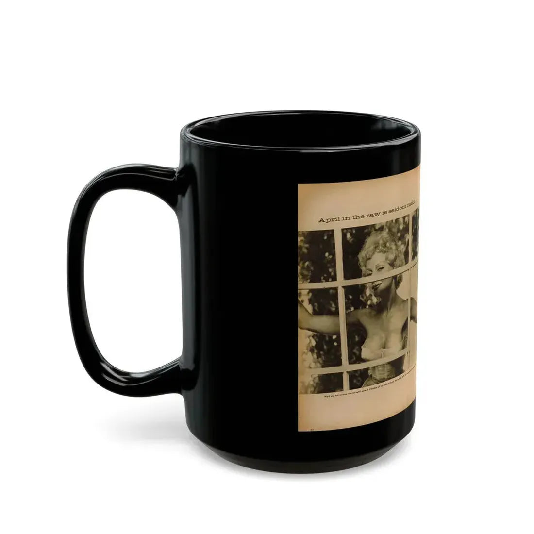 Greta Thyssen #136 - 2 Pages 4 B&W Photos & Captions from Fury Mag. June '57 (Vintage Female Icon) Black Coffee Mug - Go Mug Yourself