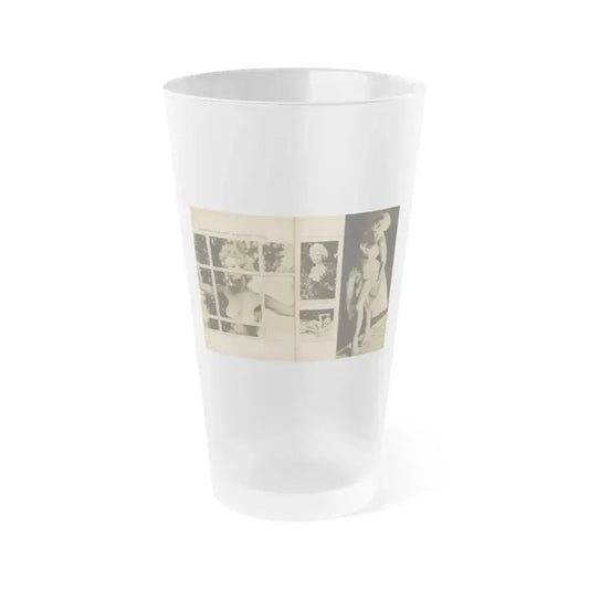 Greta Thyssen #136 - 2 Pages 4 B&W Photos & Captions from Fury Mag. June '57 (Vintage Female Icon) Frosted Pint Glass 16oz 16oz Frosted - Go Mug Yourself