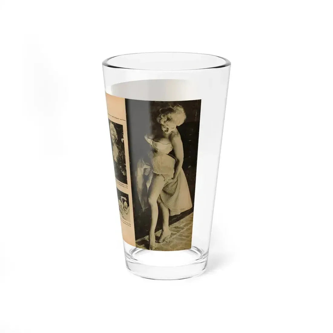 Greta Thyssen #136 - 2 Pages 4 B&W Photos & Captions from Fury Mag. June '57 (Vintage Female Icon) Pint Glass 16oz - Go Mug Yourself