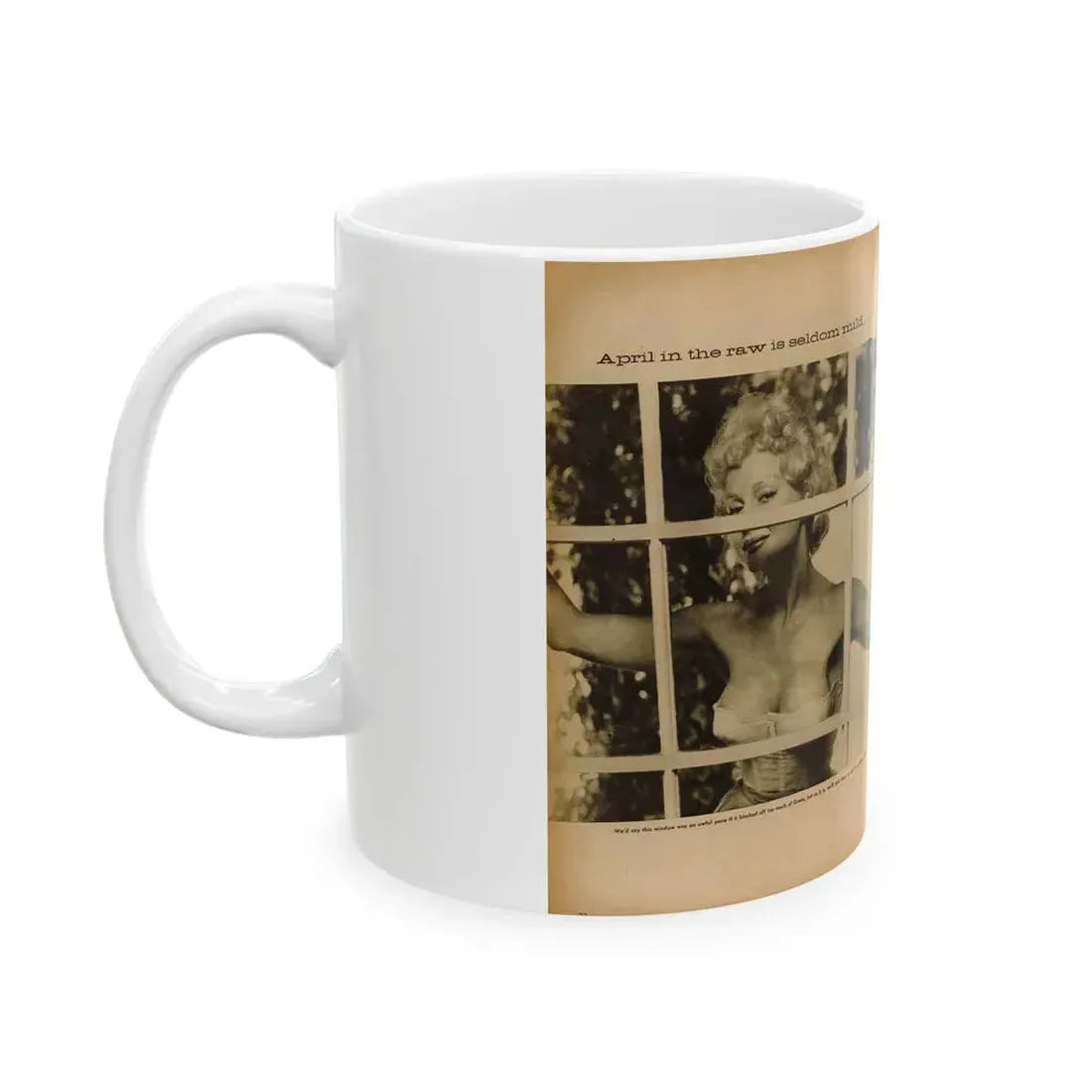 Greta Thyssen #136 - 2 Pages 4 B&W Photos & Captions from Fury Mag. June '57 (Vintage Female Icon) White Coffee Mug - Go Mug Yourself