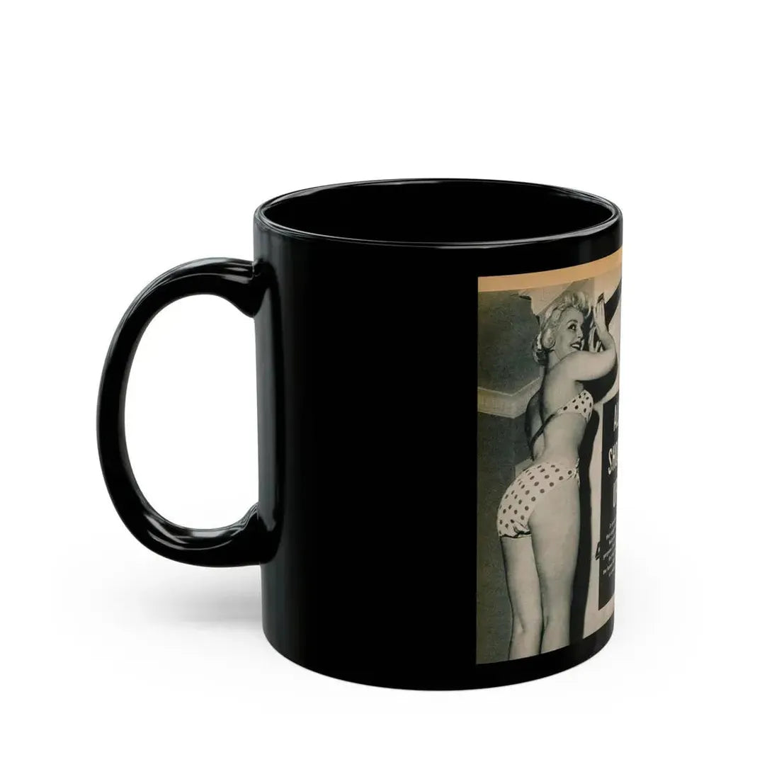 Greta Thyssen #137 - 2 Pages, 3 B&W Photos & Captions from VUE Digest Mag. Nov. '59 (Vintage Female Icon) Black Coffee Mug - Go Mug Yourself