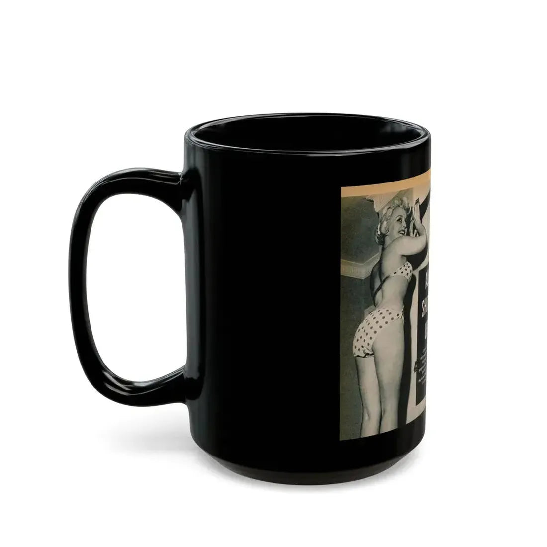 Greta Thyssen #137 - 2 Pages, 3 B&W Photos & Captions from VUE Digest Mag. Nov. '59 (Vintage Female Icon) Black Coffee Mug - Go Mug Yourself