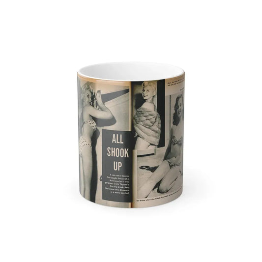 Greta Thyssen #137 - 2 Pages, 3 B&W Photos & Captions from VUE Digest Mag. Nov. '59 (Vintage Female Icon) Color Changing Mug 11oz 11oz - Go Mug Yourself