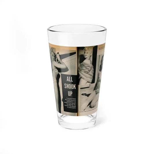 Greta Thyssen #137 - 2 Pages, 3 B&W Photos & Captions from VUE Digest Mag. Nov. '59 (Vintage Female Icon) Pint Glass 16oz 16oz - Go Mug Yourself