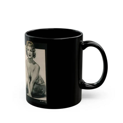Greta Thyssen #138 - 2 Pages, 3 B&W Photos & Captions from VUE Digest Mag. Nov. '59 (Vintage Female Icon) Black Coffee Mug - Go Mug Yourself