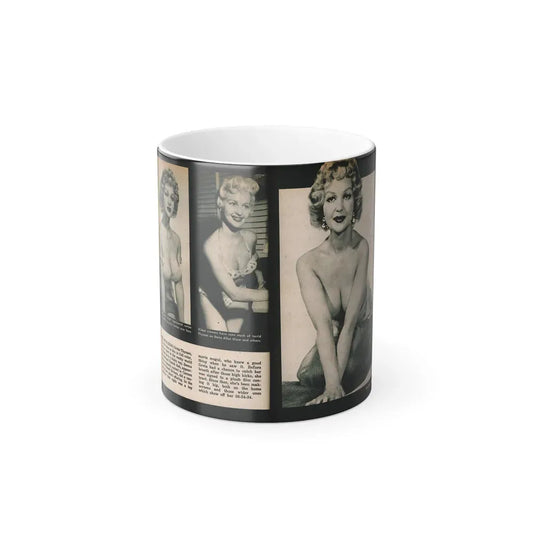 Greta Thyssen #138 - 2 Pages, 3 B&W Photos & Captions from VUE Digest Mag. Nov. '59 (Vintage Female Icon) Color Changing Mug 11oz 11oz - Go Mug Yourself