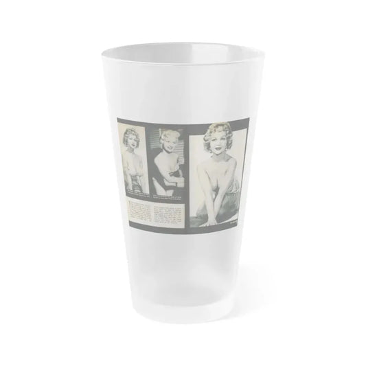 Greta Thyssen #138 - 2 Pages, 3 B&W Photos & Captions from VUE Digest Mag. Nov. '59 (Vintage Female Icon) Frosted Pint Glass 16oz 16oz Frosted - Go Mug Yourself