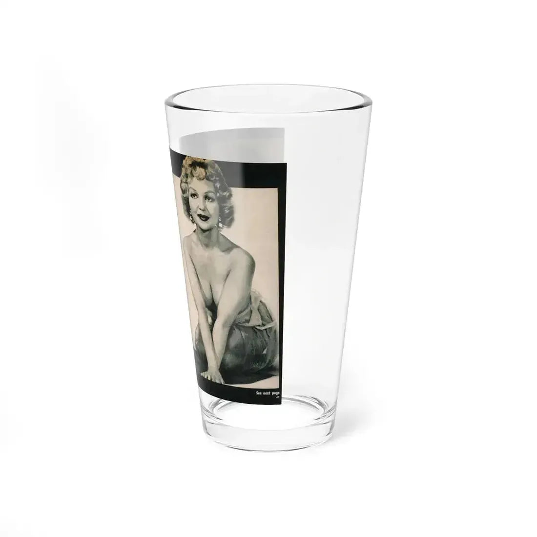 Greta Thyssen #138 - 2 Pages, 3 B&W Photos & Captions from VUE Digest Mag. Nov. '59 (Vintage Female Icon) Pint Glass 16oz - Go Mug Yourself