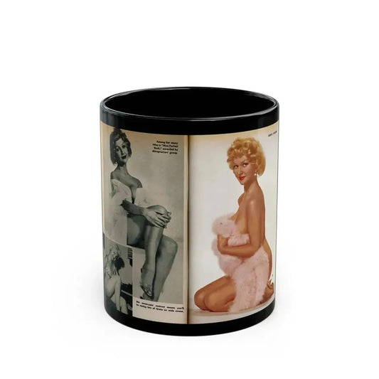 Greta Thyssen #139 - 2 Pages, 1 B&W Photo & Color plus Captions from VUE Digest Mag. Nov. '59 (Vintage Female Icon) Black Coffee Mug 11oz - Go Mug Yourself
