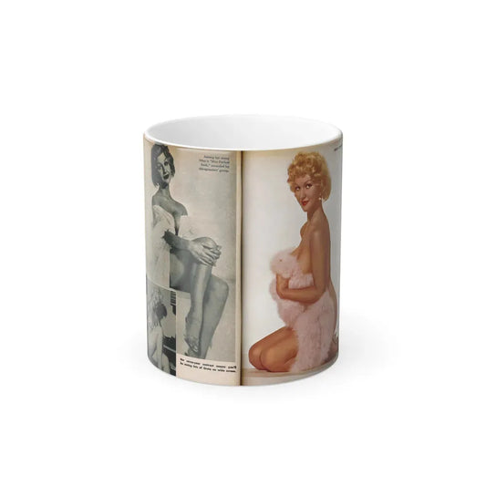 Greta Thyssen #139 - 2 Pages, 1 B&W Photo & Color plus Captions from VUE Digest Mag. Nov. '59 (Vintage Female Icon) Color Changing Mug 11oz 11oz - Go Mug Yourself