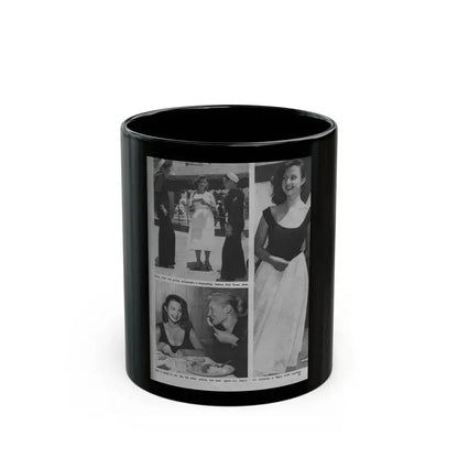 Greta Thyssen #14 - American Beauties Mag. '53 - 3 B&W Photos (Vintage Female Icon) Black Coffee Mug 11oz - Go Mug Yourself