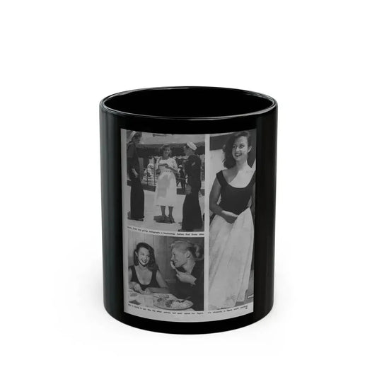 Greta Thyssen #14 - American Beauties Mag. '53 - 3 B&W Photos (Vintage Female Icon) Black Coffee Mug 11oz - Go Mug Yourself