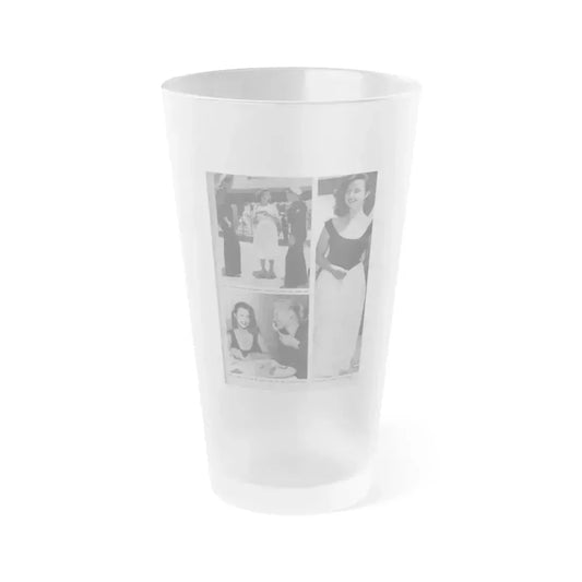 Greta Thyssen #14 - American Beauties Mag. '53 - 3 B&W Photos (Vintage Female Icon) Frosted Pint Glass 16oz 16oz Frosted - Go Mug Yourself