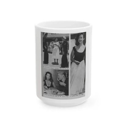 Greta Thyssen #14 - American Beauties Mag. '53 - 3 B&W Photos (Vintage Female Icon) White Coffee Mug 15oz - Go Mug Yourself