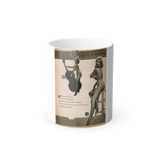 Greta Thyssen #141 - 1 Page & 2 B&W Photos & Captions from Jem Mag. June '58 (Vintage Female Icon) Color Changing Mug 11oz 11oz - Go Mug Yourself