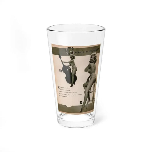Greta Thyssen #141 - 1 Page & 2 B&W Photos & Captions from Jem Mag. June '58 (Vintage Female Icon) Pint Glass 16oz 16oz - Go Mug Yourself