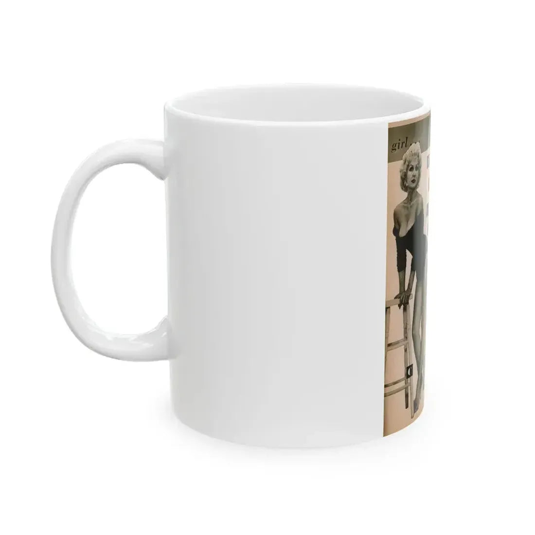 Greta Thyssen #142 - 1 Pages & 3 B&W Photos & Captions from Jem Mag. June '58 (Vintage Female Icon) White Coffee Mug - Go Mug Yourself
